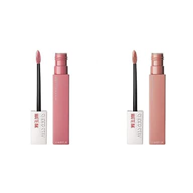 MAYBELLINE Super Stay Matte Ink Liquid Lipstick Makeup Long Lasting High Impact Color Up to 16H Wear Loyalist Light Pink Beige and Dreamer Warm Pink Neutral