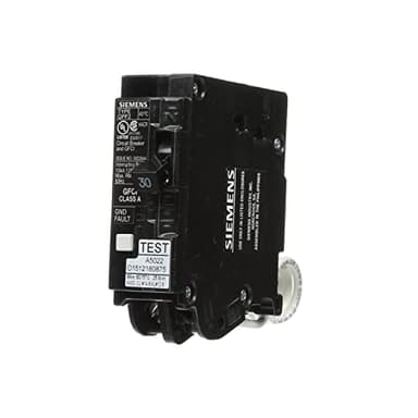 Siemens QF130A Ground Fault Circuit Interrupter, 30 Amp, 1 Pole, 120V, 10,000 AIC