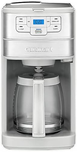 Cuisinart Stainless Steel Automatic Grind and Brew 12-Cup Coffeemaker with 24-Hour Programmability, 1-4 Cup Setting and Glass Carafe
