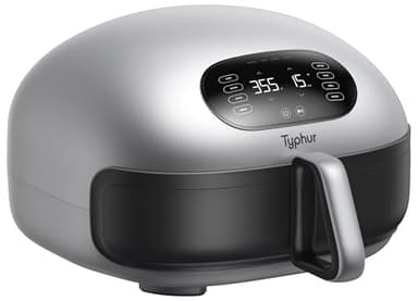 Typhur Dome 2 AI Smart Air Fryer, Large Flat Airfryer with Top & Bottom Heating, Self-cleaning Digital Fryer, PFAS free Ceramic Basket, Fits a 12" Pizza or Steaks, Whisper-Quiet, 120V