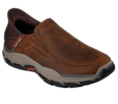 Skechers Men's Respected - Elgin Hands Free Slip-in Men's Casual, Brown, 10, Medium, US