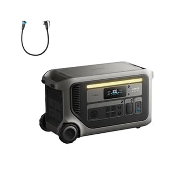 Anker SOLIX F3000 Portable Power Station and Expansion Battery with TT-30 Charging Cable，3,072Wh, 6,000W Recharging, Solar Generators for Home Use, For Power Outages, Camping, RVs, Emergencies