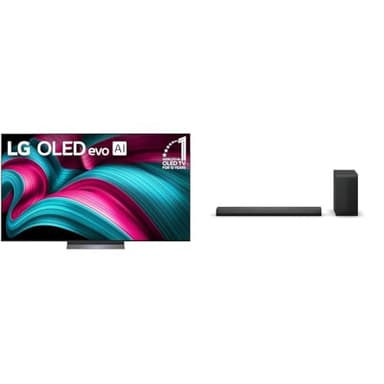 LG 77" OLED evo C5 Series 4K Smart TV Bundle with S70TY 3.1.1-Channel Soundbar, Dolby Atmos, Wow Orchestra, Rear Speaker Ready, Wireless Subwoofer