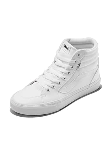 Vans Women's Filmore Hi Shoe | High Top Sneakers for Fashion & Casual Everyday Wear, (Canvas) White/White, 8