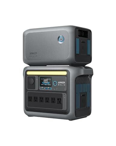 Anker SOLIX C1000 Portable Power Station and BP1000 Expansion Battery, 1800W Solar Generator, Full Charge in 58 Min, 2112Wh LiFePO4 Battery for Outdoor Camping and Home Backup (Optional Solar Panel)