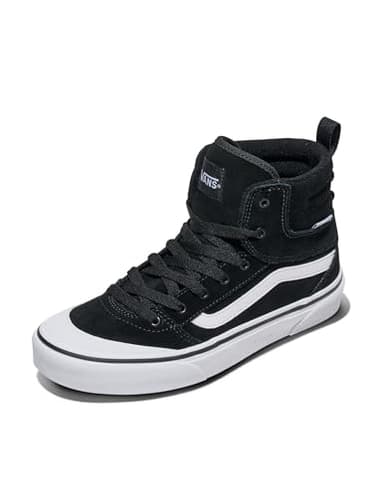 Vans Women's Ashwood Hi Decon Shoe | High Top Fashion Sneakers with Padded Ankle Support, Suede/Canvas Black/White, 9