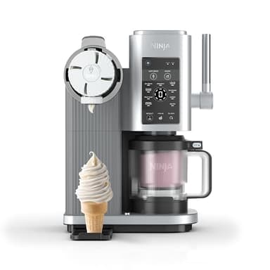 Ninja Swirl by CREAMi Ice Cream and Soft Serve Maker, Sorbet, Milkshake, Frozen Yogurt, Low Calories Program & More, 13-in-1, Soft Serve Handle, (2) CREAMi Swirl 16oz Pints, For Kids & ALL ages, NC701