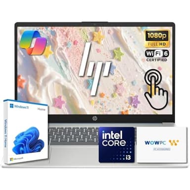 HP 15.6" Pavilion FHD Touchscreen Laptop | Intel Core i3 | 16GB DDR4 | 512GB PCIe SSD | AI Enhanced Win 11 | Numeric Keypad | Wi-Fi 6 & HD Webcam | WOWPC USB | Up to 10H Battery for Work & School