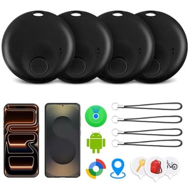 Air-Tag 4 Pack Item Finders with Apple Find My APP (Android Compatible) Air Tags Help You Track Your Keys, Wallet, Luggage, Backpack, Super Lightweight (4 PC)