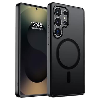 SUPFINE Magnetic for Samsung Galaxy S25 Ultra Case(Compatible with MagSafe) (Military Grade Drop Protection) Slim Translucent Shockproof Phone Case,Black