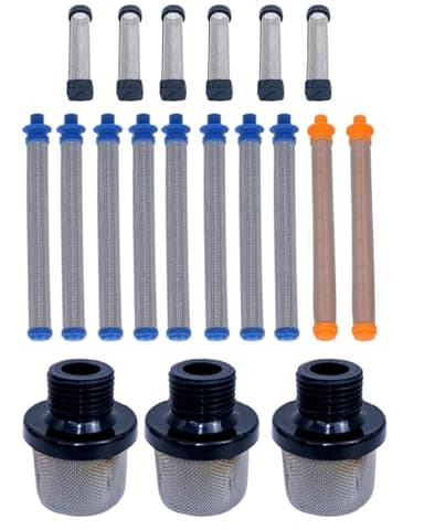 (3+8+2+6) Pack Airless Paint Sprayer Filter Kit – Compatible with Graco Magnum ProX17 & ProX19, Fits SG2 SG3 Spray Guns, Includes 288716 Pump Strainer, 288747 40 Mesh, 288749 60 Mesh, 288750 100 Mesh
