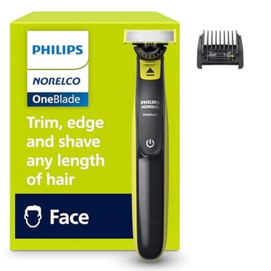 Norelco Philips OneBlade 360 Hybrid Face, Electric Beard Trimmer and Shaver, with 360 Blade Technology, 1x 360 Blade for Face, 5in1 Adjustable Comb, Model QP2724/90