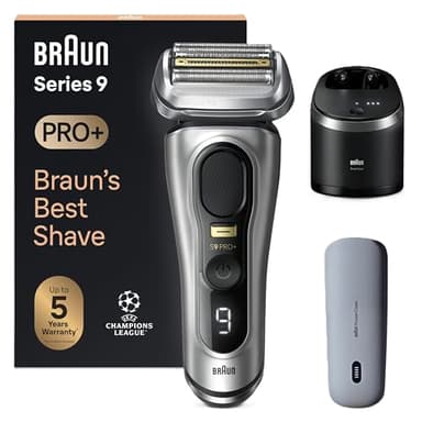 Braun Series 9 PRO+ 9577cc Electric Razor for Men, 5 Pro Shave Elements & Precision Long Hair Trimmer, 6in1 SmartCare Center, PowerCase for Mobile Charging, Wet & Dry, 60min Battery Runtime