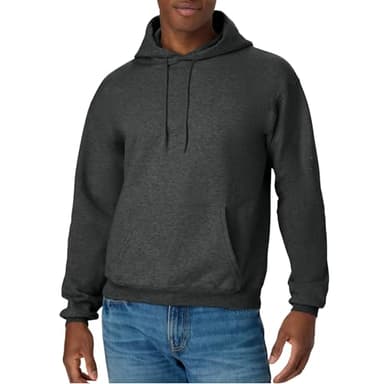 Hanes mens Pullover Ecosmart Hooded Sweatshirt Hoody, Charcoal Heather, Large US