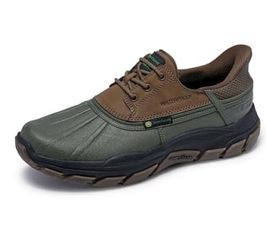 Skechers Men's Jdw Respected Tanzier Rain Shoe, Olive/Brown, 10
