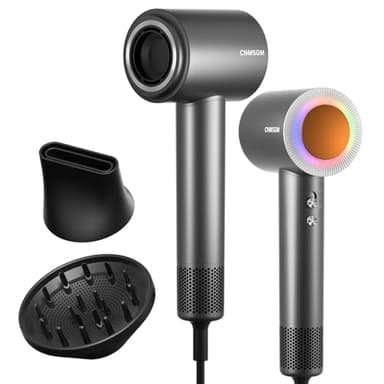 Hair Dryer, 160000 RPM Professional High-Speed Blow Dryer 2 Billion Negative Ionic Care Hair Dryer (Black Gray)