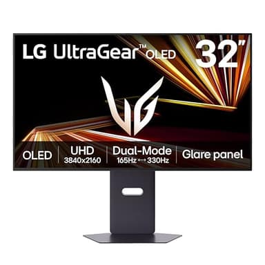 LG 32GX850A-B 32" UltraGear 4K UHD (3840 x 2160) Glossy OLED Gaming Monitor, Dual-Mode 165Hz/330Hz, 0.03ms, G-SYNC, FreeSync Premium Pro, TrueBlack 400, HDMI, DP, Tilt/Height/Swivel/Pivot Stand, Black