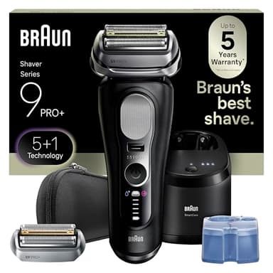 Braun Series 9 PRO+ Electric Shaver, Pro SensoAdapt, 6in1 SmartCare Center, Wet & Dry Razor, 9660CCPS, Black