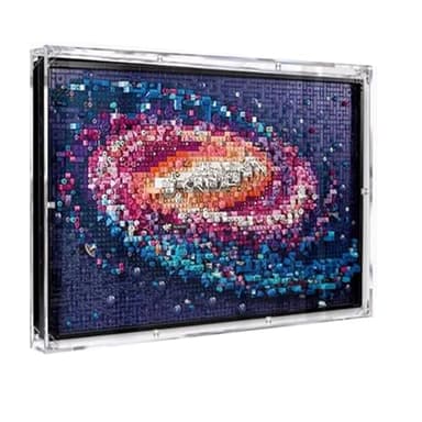 Transparent Lego 31212 Galaxy Pixel Art Wall Mounted Picture Frame Dusty Display Case with Open Door Wall Mounted Model (31212 Milky Way Lego Set Model Not Included)