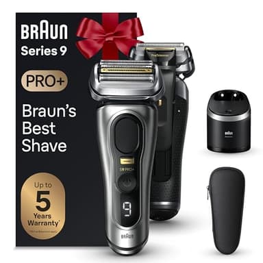 Braun Series 9 PRO+ Electric Razor for Men, 5 Pro Shave Elements & Precision Long Hair Trimmer, 6in1 SmartCare Center, Wet & Dry Electric Shaver for Smooth Skin with 60min Battery Runtime, 9567cc