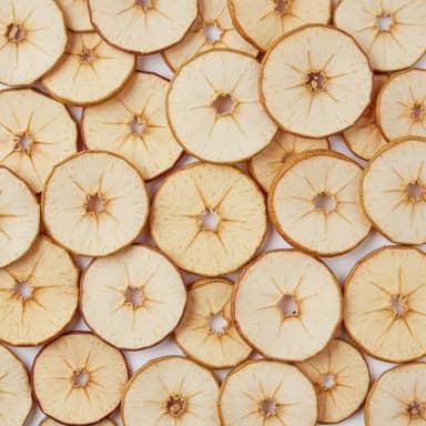LAVA Premium Dehydrated Apple Slices. Made in the USA. Slow-Dried Fuji Apples. 100% Natural Dried Apple Wheels. Great for Cocktails, Snacking, Flavoring Drinks, Teas, and Water. Gluten Free, No Additives, No Added Sugar. 3oz/85g