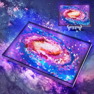 The Milky Way Galaxy 2200pcs Micro Mini Building Block Kit Wall Art(Not Compatible with Lego Wall Art Painting),Unique Universe Galaxy DIY Decor,Creative Display Collection Gift for 14+