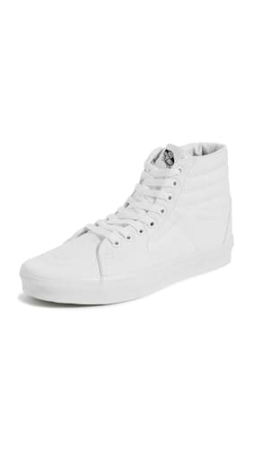 Vans Sk-8 High Top Sneakers, True White, 9 US Women/7.5 US Men