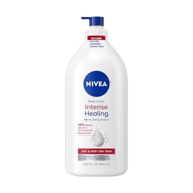 NIVEA Intense Healing Body Lotion for Very Dry, Itchy Skin with Glycerin, Provitamin B5 and Niacinamide, 72-Hour Body Moisturizer, 33.8 Fl Oz Pump Bottle