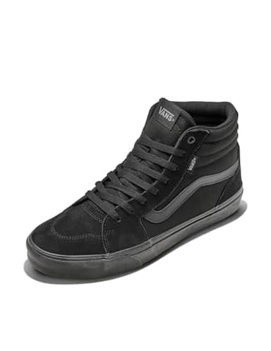Vans Men's Filmore Hi Shoe | High Top Sneakers for Fashion & Casual Everyday Wear, (Suede/Canvas) Black/Black, 7.5