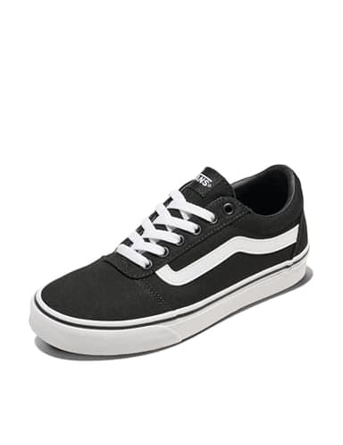 Vans Women's Ward Canvas Sneaker, Canvas Black/White, 8.5