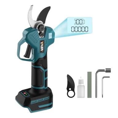 Brushless Electric Pruning Shears for Makta 18V Battery, Portable Cordless Pruning Shears with LCD Display&SK5 Blades, Adjustable Cutting Diameter 0.8-1.2 Inch for Gardening Tree Pruning(NO Battery)