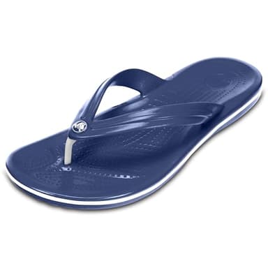 Crocs Men's and Women's Crocband Flip Flops | Adult Sandals, Navy, 14 Women/12 Men