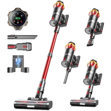 Cordless Vacuum Cleaner, 48000Pa/580W/65Mins Vacuum Cleaners for Home, Self-Standing Stick Vacuum with Anti-Tangle Brush & OLED Touch Screen, Vacuum Cleaner for Hardwood Floors and Carpet,Pet Hair,Car