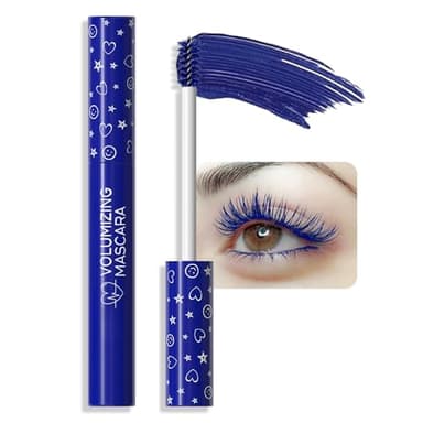 Navy Blue mascara for eyelashes Waterproof,Royal Eyelash Mascara Long lasting Charming Voluminous Cruelty Free Vegan Eye Makeup Blue Eyelashes for Women
